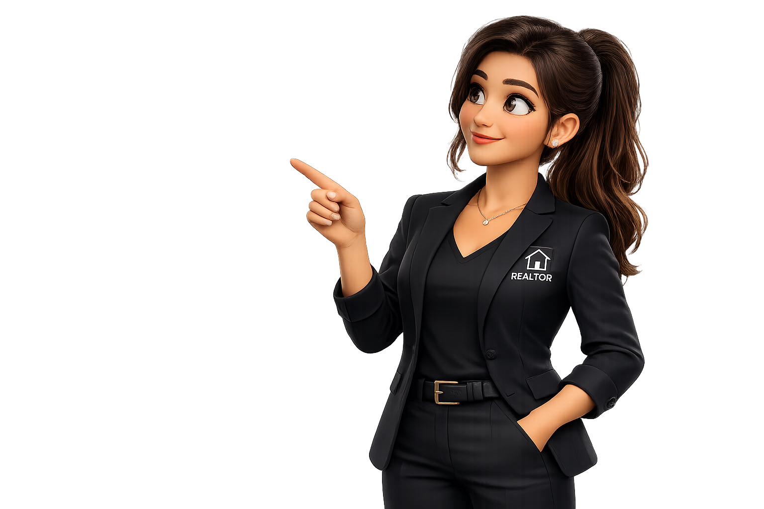 Real estate agent pointing to the Numoloo Action Center